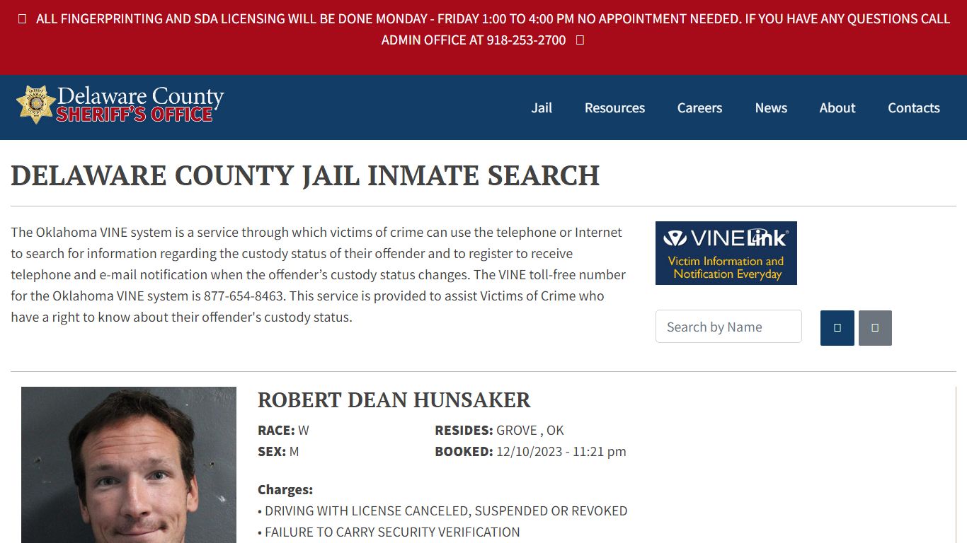 Inmate Search - Delaware County Sheriff's Office